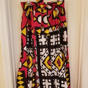 Multicolored Print Skirt Long